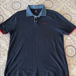Hackett Dark Blue Polo with Light Blue Collar